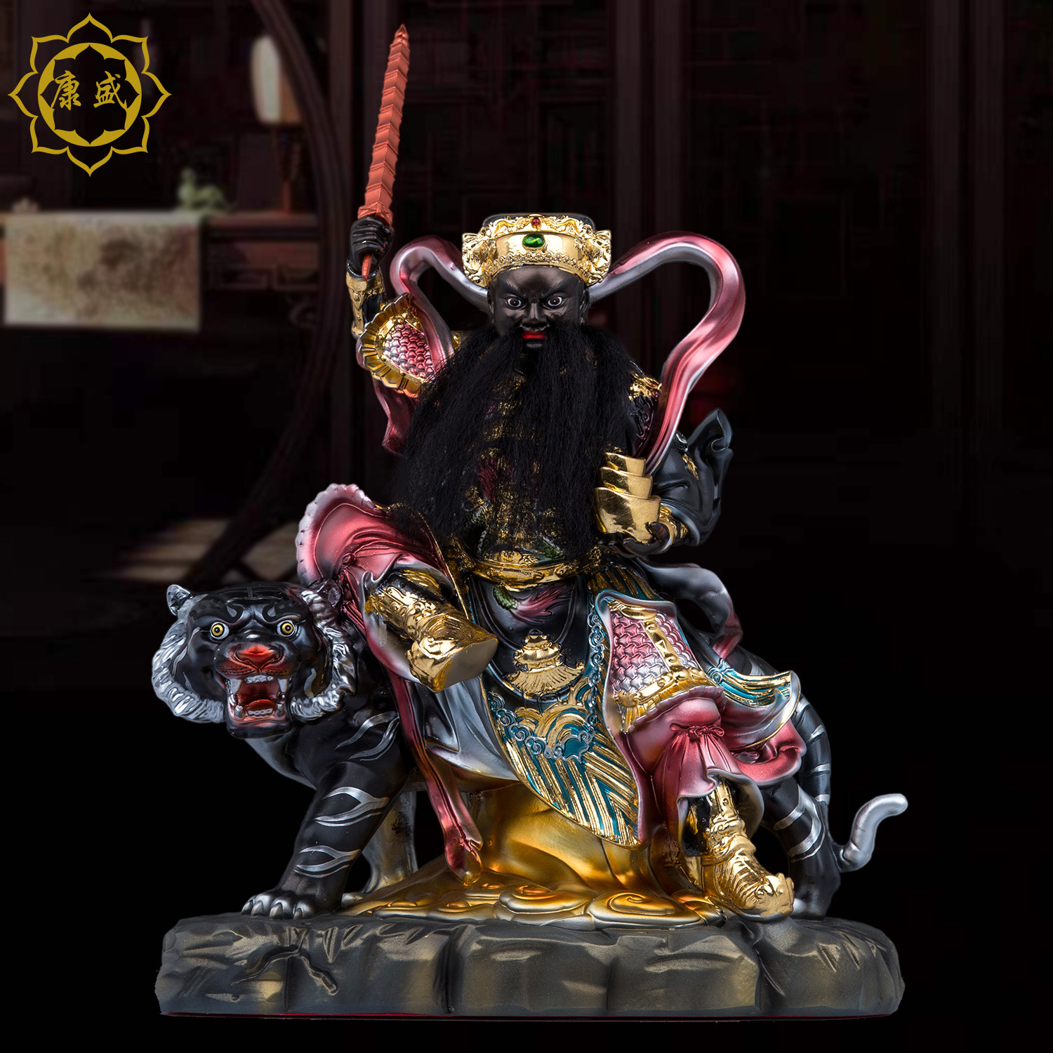 武财神赵公明神像树脂居家摆件