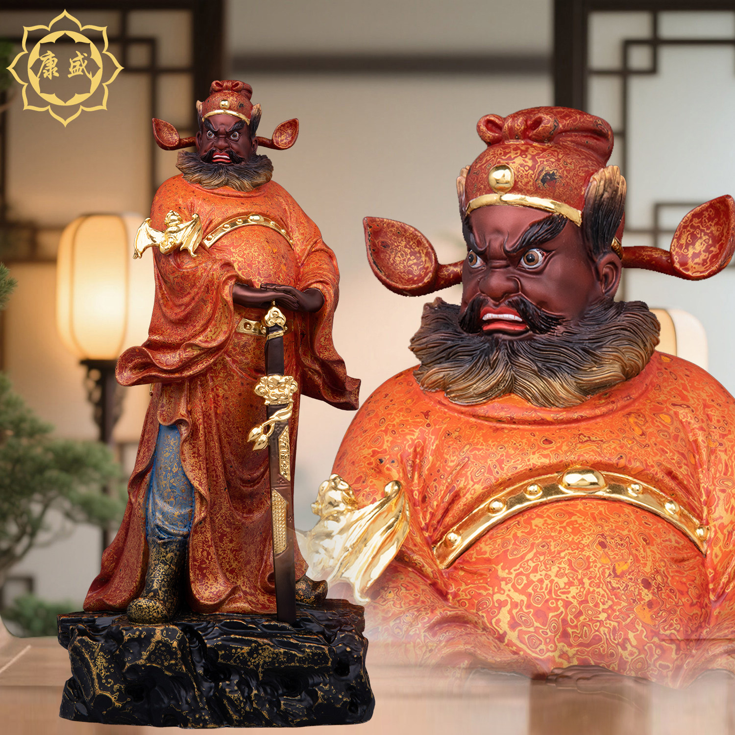 钟馗铜像天师福神钟南山圣君门神家五鬼天师神像供奉神像家用摆件