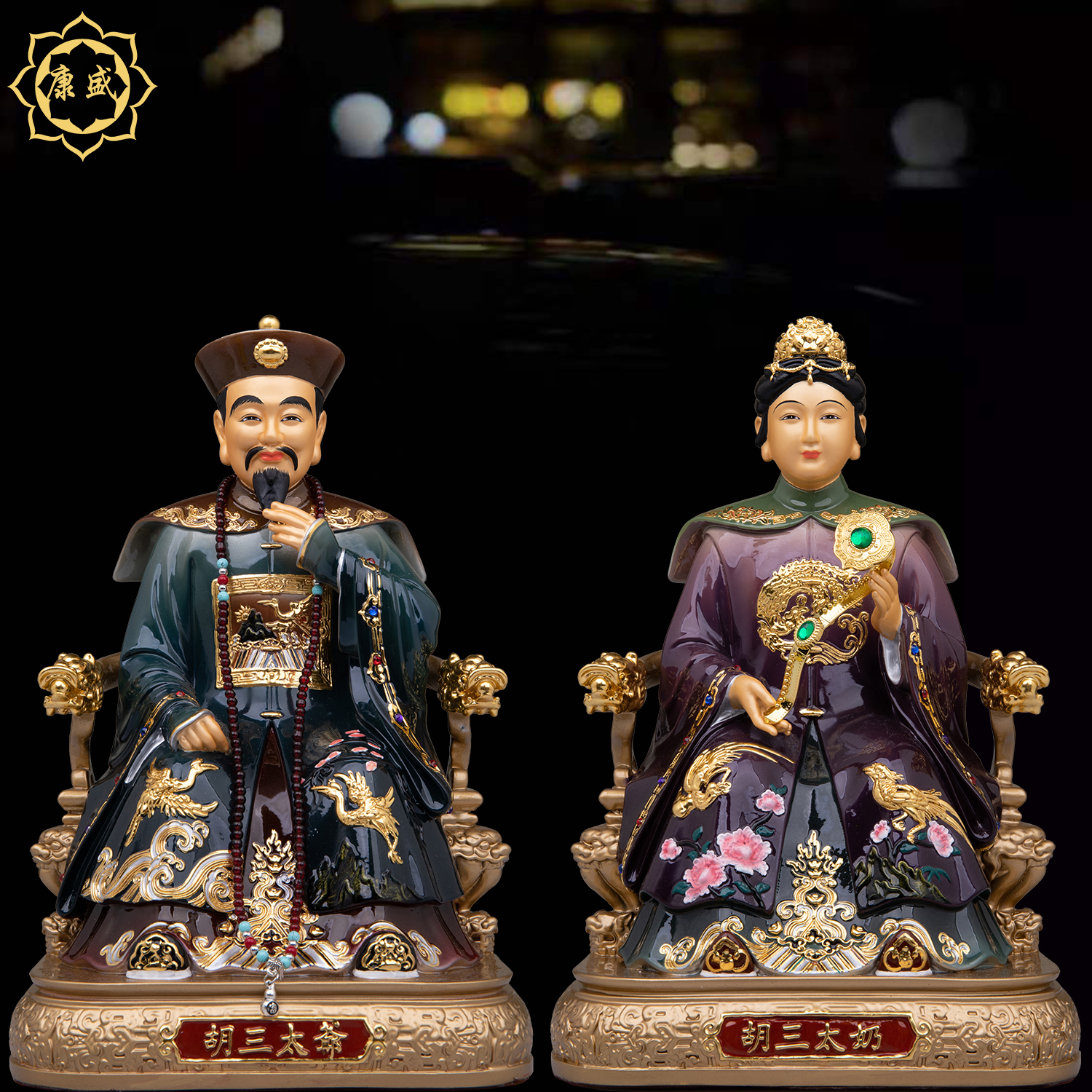 胡三太爷太奶神像胡三太爷胡三太奶居家供奉家用摆件四大家族铜像