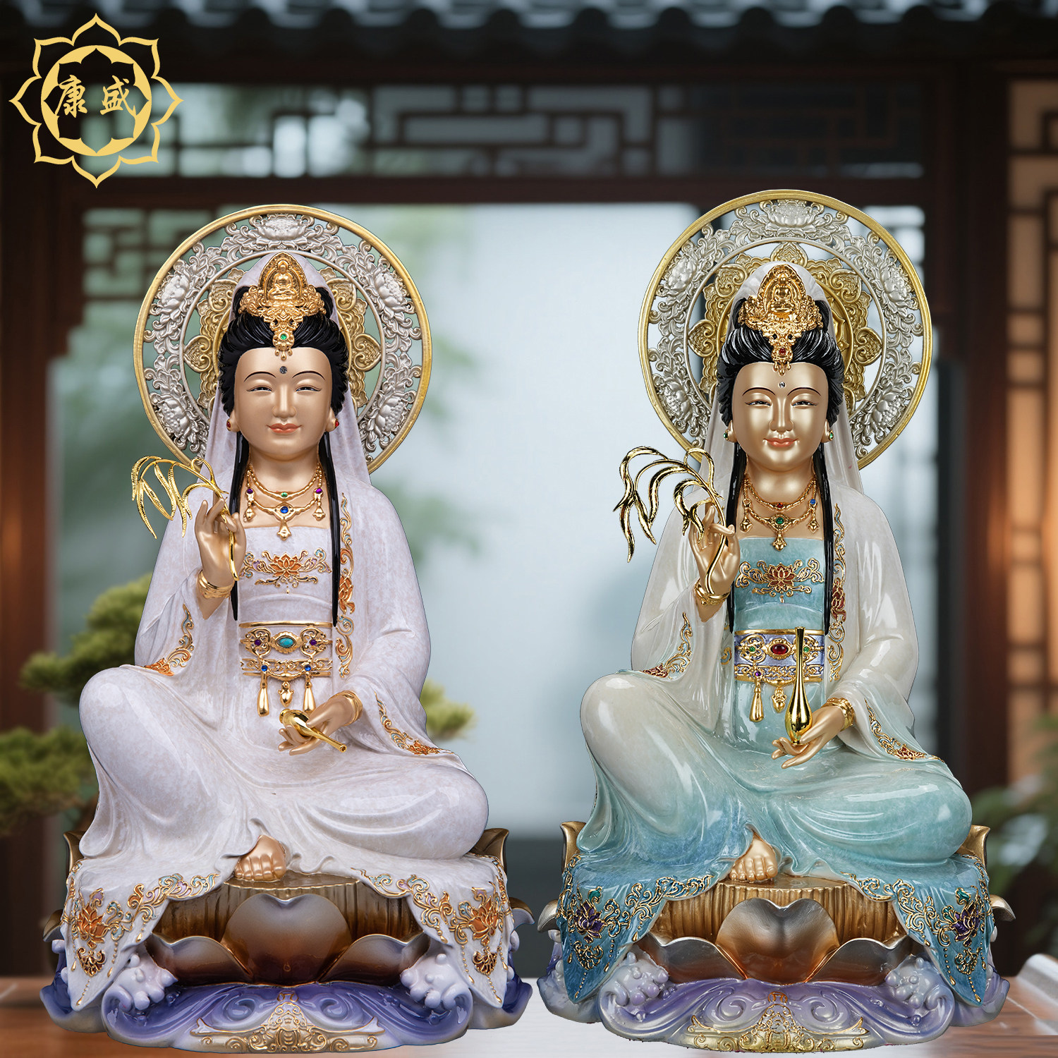 观音菩萨佛系安徽台湾铜观音观世音菩萨佛像观音娘娘坐像供奉摆件