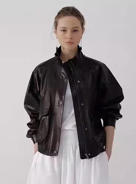 lowclassic黑色皮衣女25秋冬新款nothing written短款小个子外套