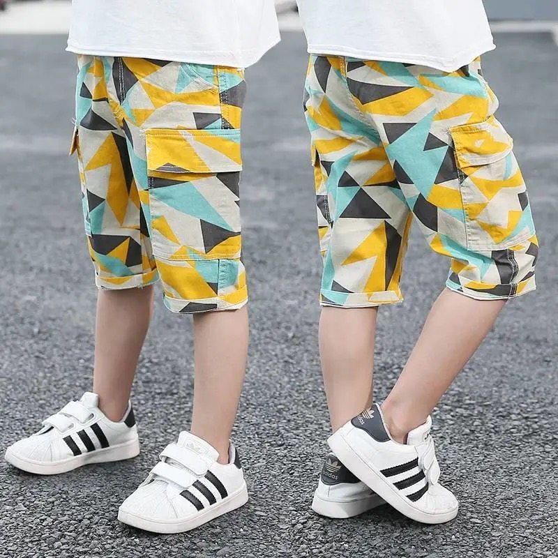 男童短裤外穿夏装薄款迷彩七分裤2026新款中大儿童帅气休闲中裤潮