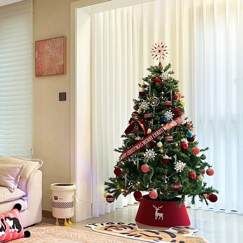 耶诞节装饰品2024新款耶诞树客厅家用高级感安可拉红配饰挂件套餐