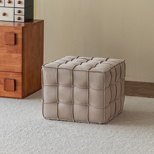 磨砂布脚蹬客厅沙发衣帽间换鞋凳家用皮魔方块墩子梳妆凳子小边几