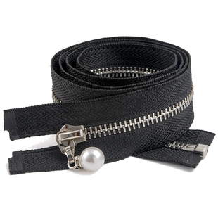 5号双头亮金金属拉链高档羽绒服拉链铁齿夹克衣拉链书包拉链配件