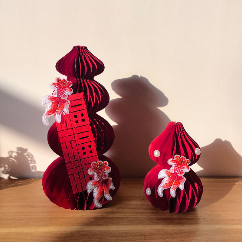 2026新款锦鲤福字福禄葫芦客厅摆件乔迁家居装饰摆台葫芦蜂窝装饰