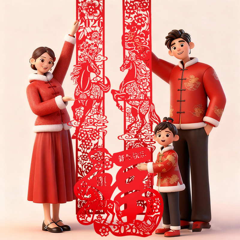 2026马年新年长条福字剪纸春节元旦拍照打卡背景墙氛围布置装扮,节庆用品/礼品,节日装扮用品,淘宝优惠券,粉丝福利购,淘宝优惠卷