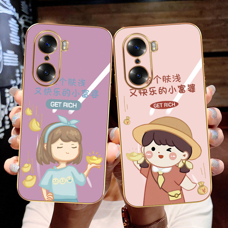 适用于荣耀60pro手机壳h0n0r60pr0直边电镀honor60por全包镜头防摔