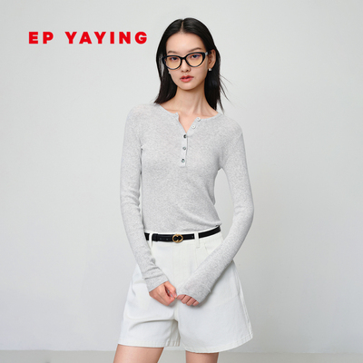 雅莹纯棉针织衫打底衫