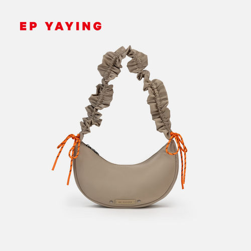 EP YAYING雅莹女包 国风花钉装饰抽褶月牙单肩斜挎包 26新品B106A
