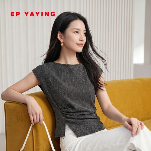 EP雅莹修身瘦瘦衫抽褶短款