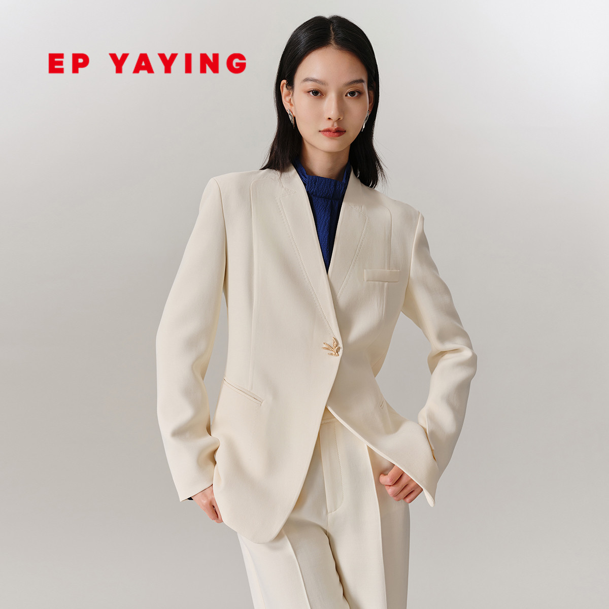 EP YAYING雅莹女装 桑蚕丝羊毛沉香乔雅正西装外套 2025新品1132A