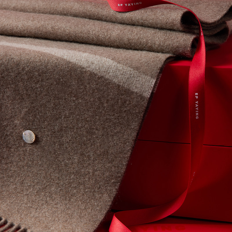 阿拉善无染色羊绒围巾披肩