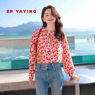 2025新款 真丝印花衬衫 气质通勤OL泡泡袖 2207A YAYING雅莹女装