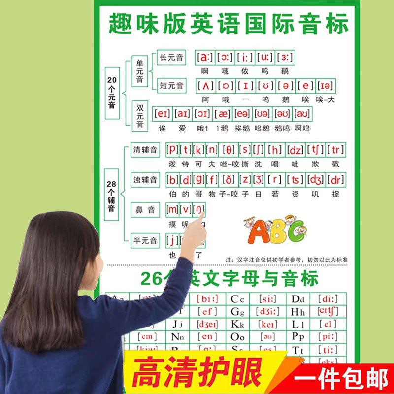 小学生48个英语国际音标挂图