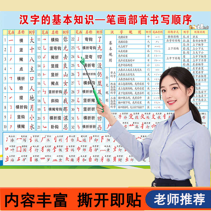 汉字笔画顺序表偏旁部首