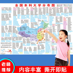 全国名牌大学分布图中式目标墙贴国内重点985211名校挂图本科高校