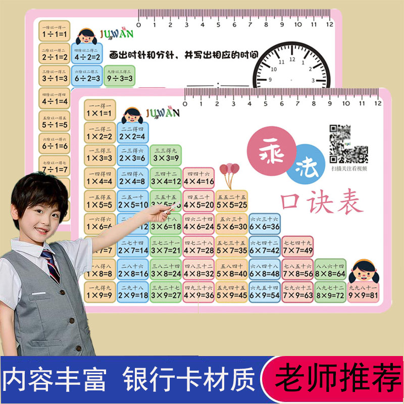 小学数学九九乘法口诀表