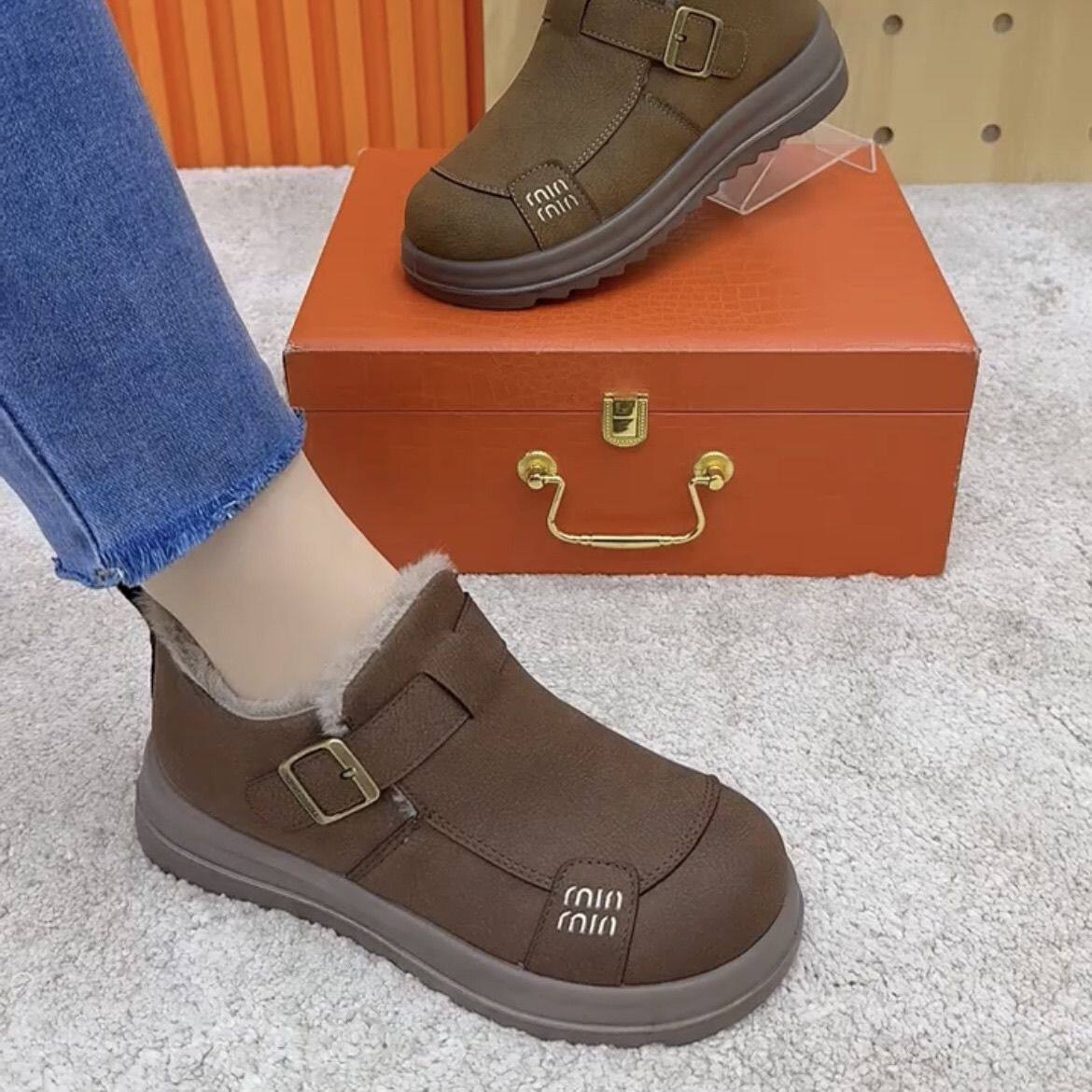 2025冬季新款加绒加厚时尚雪地靴女棉鞋复古长毛绒牛反绒短靴子,女鞋,时尚雪地靴,淘宝优惠券,粉丝福利购,淘宝优惠卷