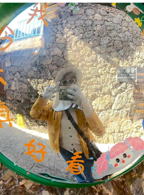 大号圆形哈哈镜装饰镜壁挂式