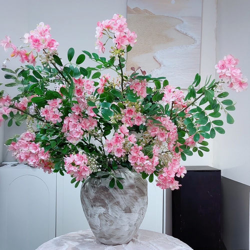仿真含笑花仿生花枝玄关台面摆放花艺家用客厅插花软装装饰假花束