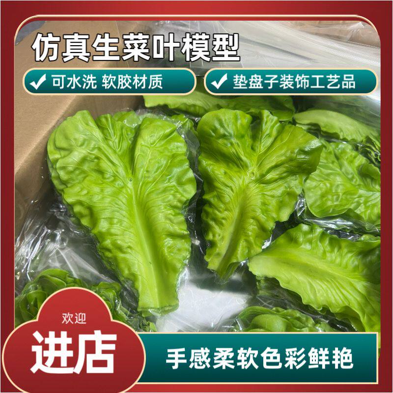 生菜叶仿真模型火锅店烧烤餐厅垫盘子菜叶仿真叶子摆盘绿色生菜叶