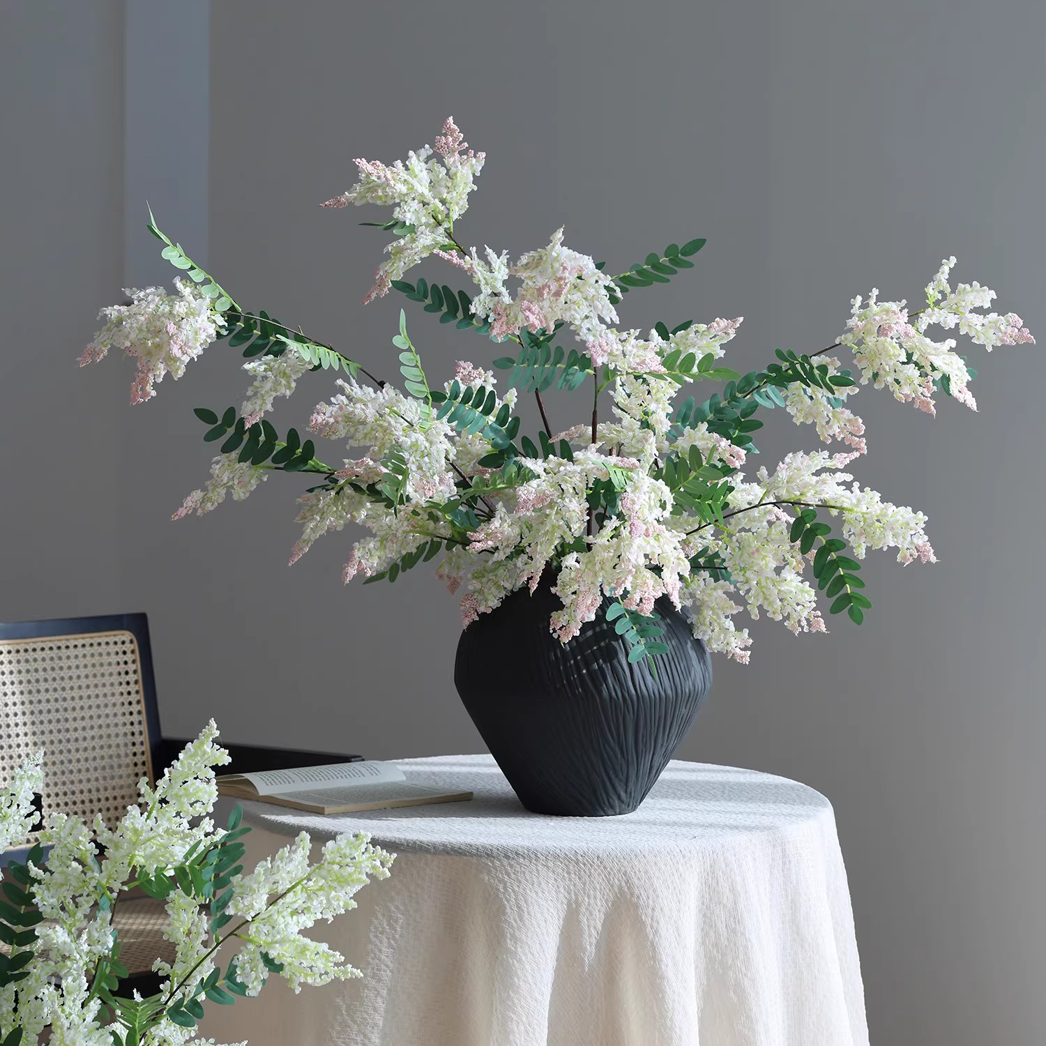 高档槐蕊花仿真花假花摆设摆件花造景花永生花塑料花装饰花绢花