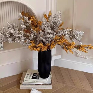 油画雾凇仿真绿植轻奢高级感客厅仿真假花装饰品摆件家居软装摆设