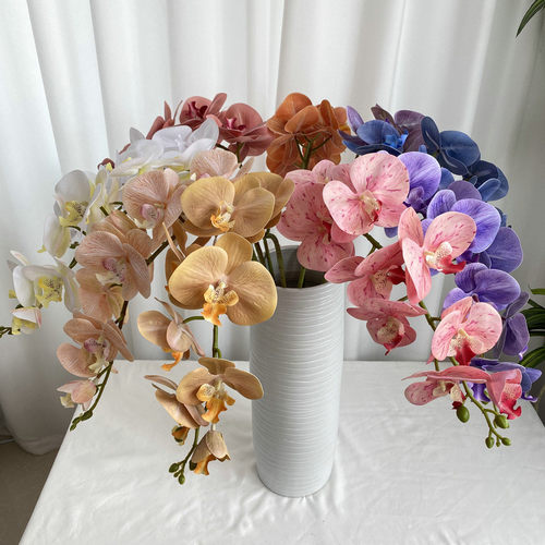 仿真蝴蝶兰假花摆件 逼真手感轻奢花艺餐桌茶几插花室内装饰品