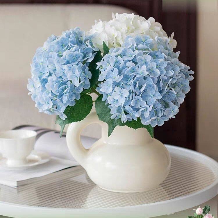 高端蓝色绣球花仿真花保湿手感假花摆件客厅摆设高端餐桌花摆花