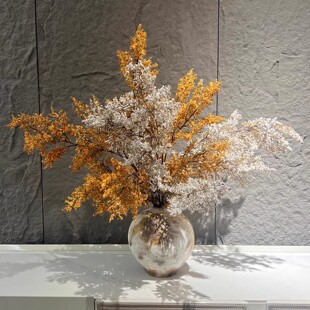 高级感仿真花绿植油画雾凇侘寂风氛围感室内装饰花场景拍摄道具