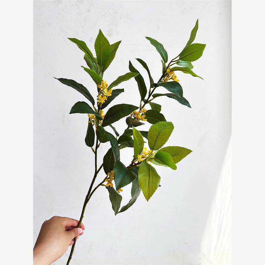 仿真桂花叶插花摆件道具常青月桂支工程酒店装饰树叶家居软装假花