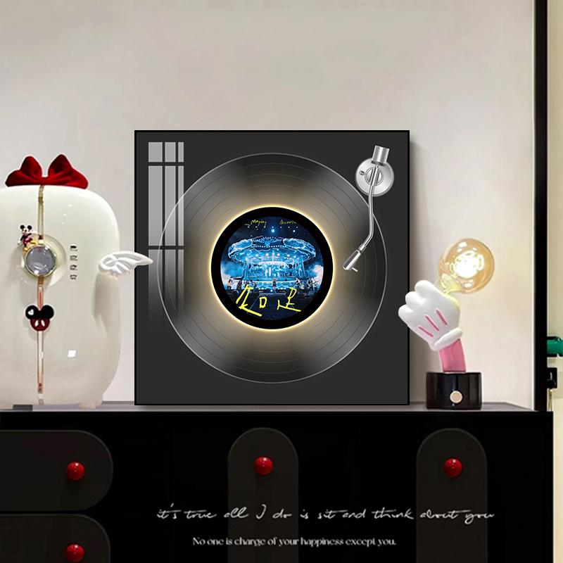 五月天黑胶唱片LED发光音响挂画客厅电视柜摆画电竞房桌面装饰画