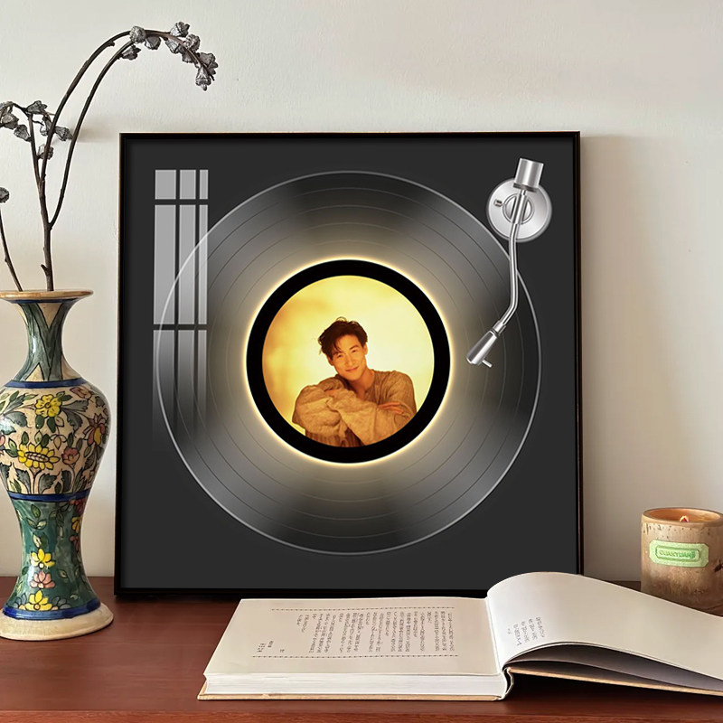 张学友专辑封面黑胶唱片装饰画卧室发光礼物明星摆件蓝牙音响摆画