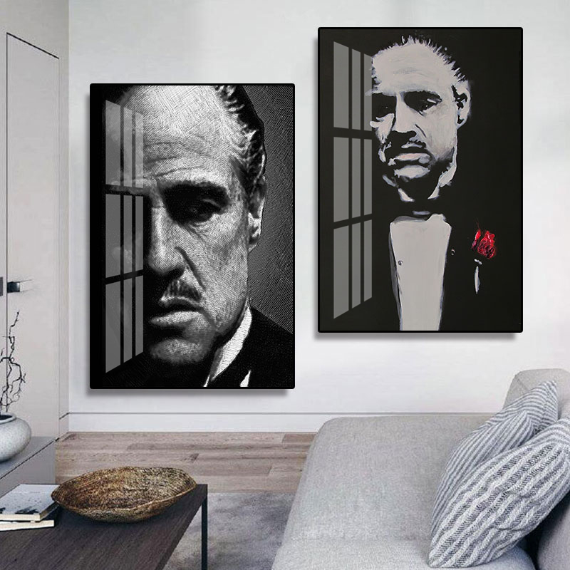 酒吧咖啡厅烟酒行教父装饰画欧美经典电影挂画黑手党浴血黑帮壁画