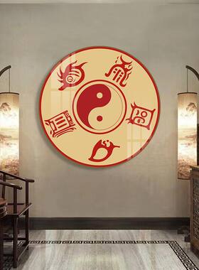 五岳真形图装饰画中式客厅玄关