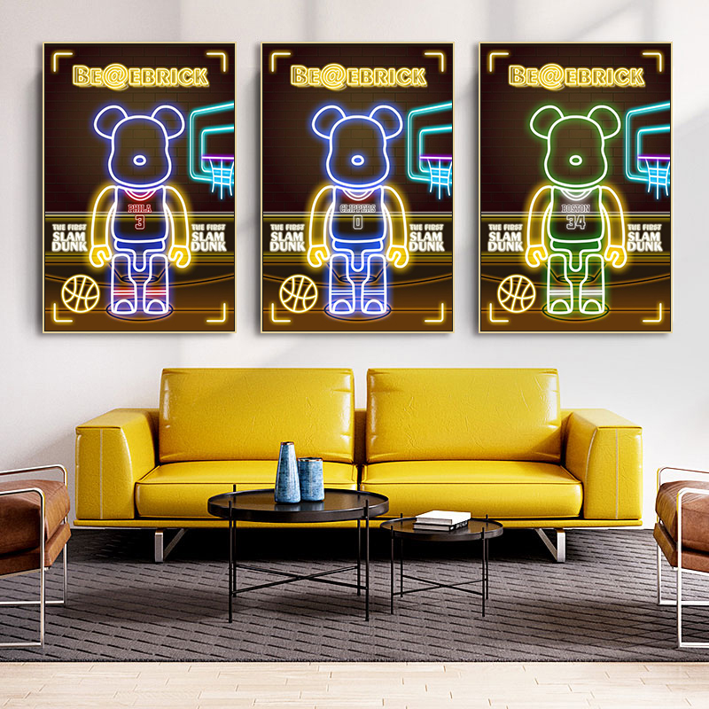 NBA篮球明星挂画乔丹詹姆斯库里