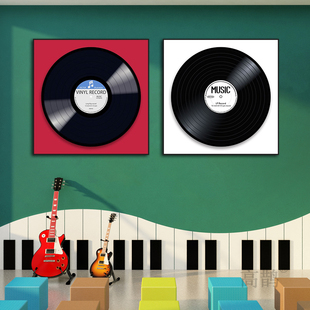 黑胶唱片装饰画琴房声乐培训音乐教室挂画ktv酒吧CD专辑海报壁画