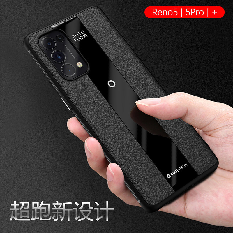 原装oppo reno5/5pro 5g手机壳套子reno5k曲屏pro十男女带挂绳磨砂por皮简约防摔全包防摔硅胶软壳创意保护套