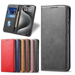 适用苹果iphone13Pro Max翻盖手机壳11牛纹皮革12mini电话ip保护套13磁吸por折叠PM插卡男棕蓝黑色Flip case