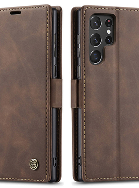 适用S25U三星S24ultra手机壳S23U全包镜头S23fe软壳e翻盖S24真皮磁吸S24+plus钱包S9180皮套S24u保护套男防摔