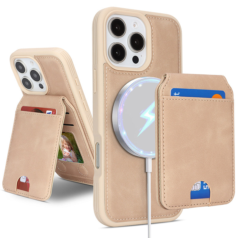 MagSafe磁吸分体适用iPhone16pro max手机壳苹果16pro保护壳16plus全包防摔后盖无线充电ip16卡包支架插卡男