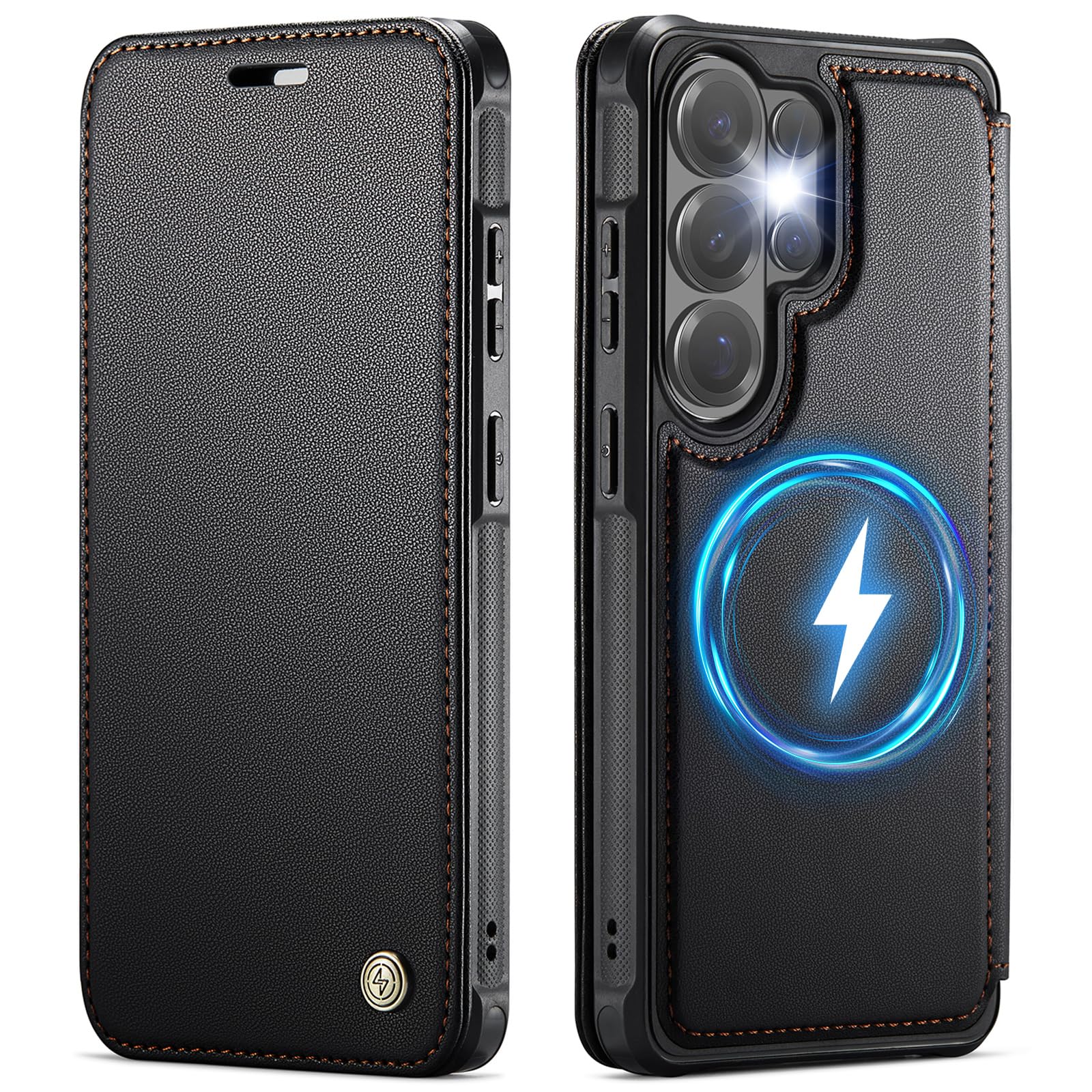 【大牌品质】一体式磁吸翻盖S26ultra全包皮套适用三星S26+手机壳钱包插卡S9480真皮手机保护套S26U男女防摔