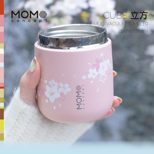 momo保温杯樱花女生图案小巧便携