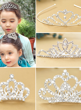 new children's tiara crown hair clip band princess headdress