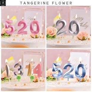 Party digital birthday candles gold silver cake decoration