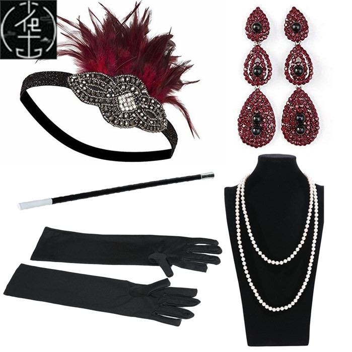 1920s Great Gatsby Accessories Set for Women Flapper costume