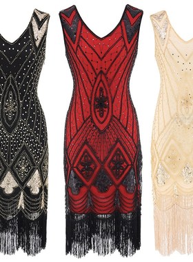 Women 1920s Flapper Dress Gatsby Vintage Roaring 20s Costume