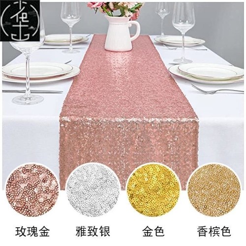 Table Runner Rose Gold/Navy/Pink/Red Color Luxury tablecloth