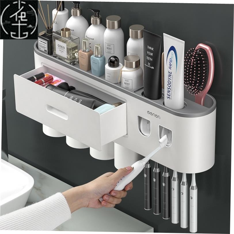 bathroom holder shelf rack shower caddy set toothbrush wall